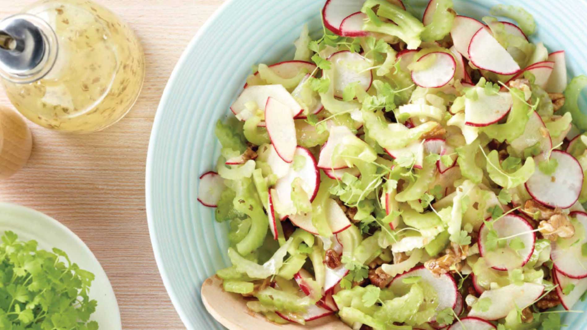 Celery, Radish, Apple and Walnut Salad