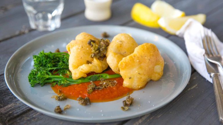 Golden Battered Snapper Plated