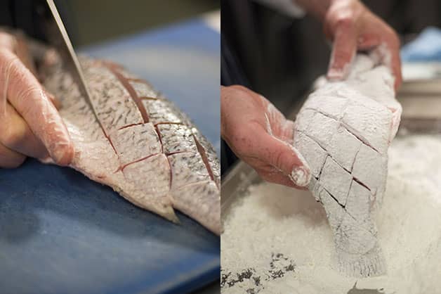 Preparing the barramundi