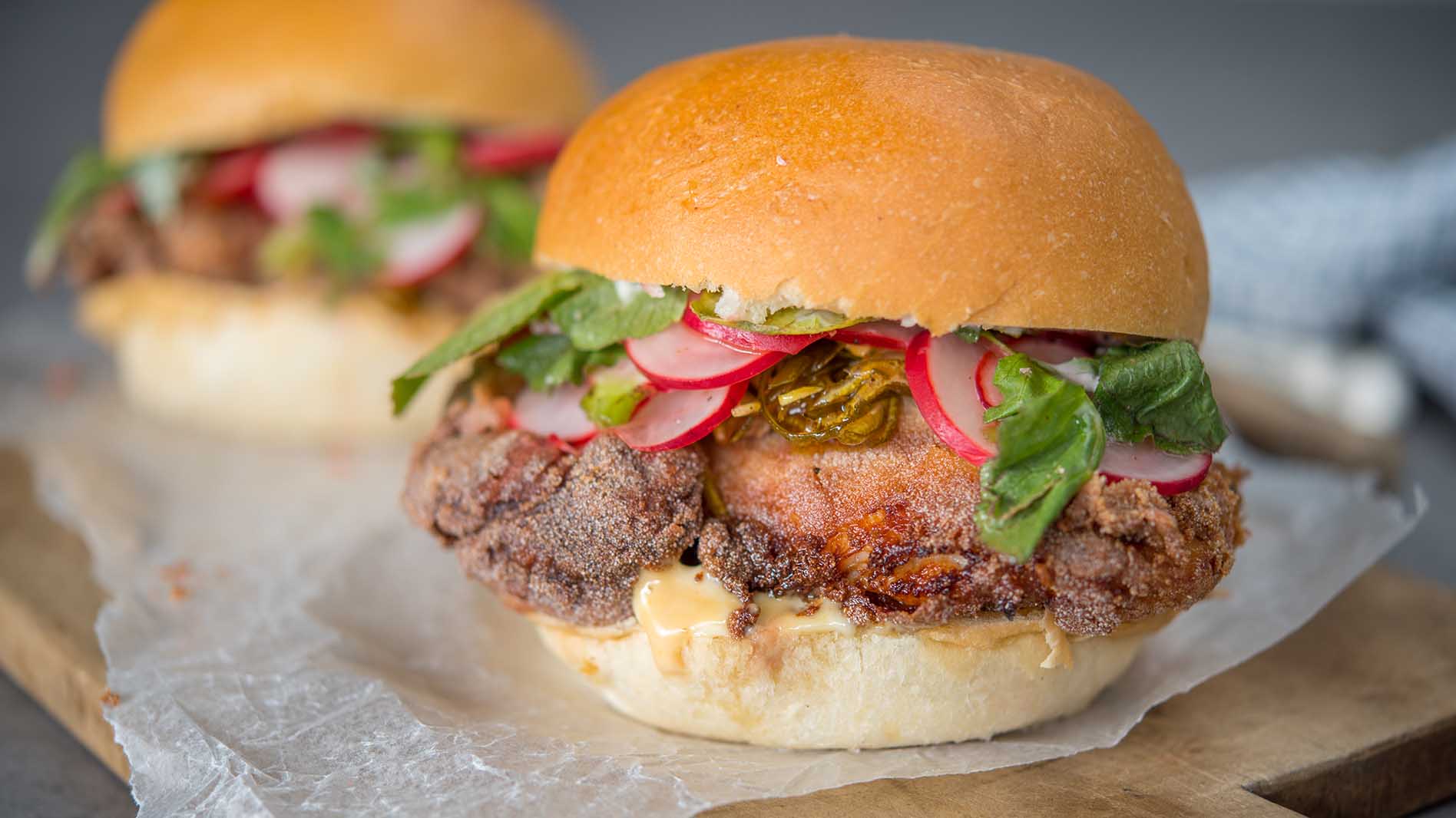 Chicken Karaage Burger with Spicy Mayonnaise