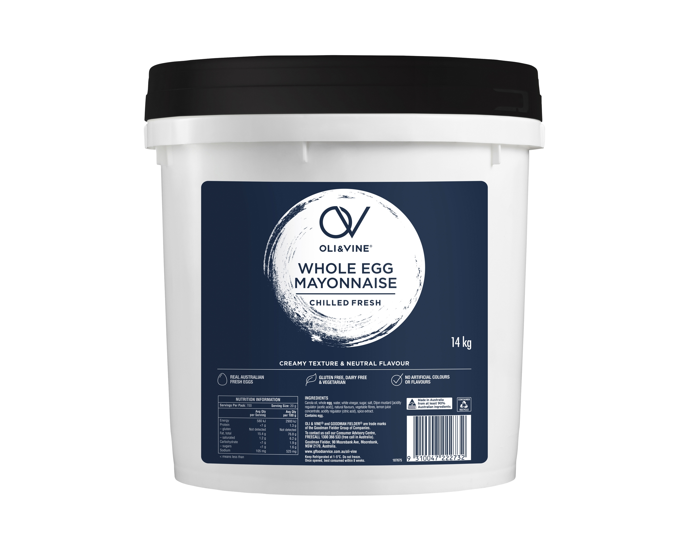 Oli & Vine Mayonnaise Whole Egg 14 kg